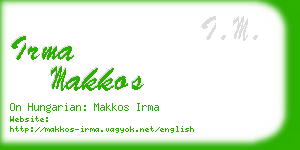 irma makkos business card